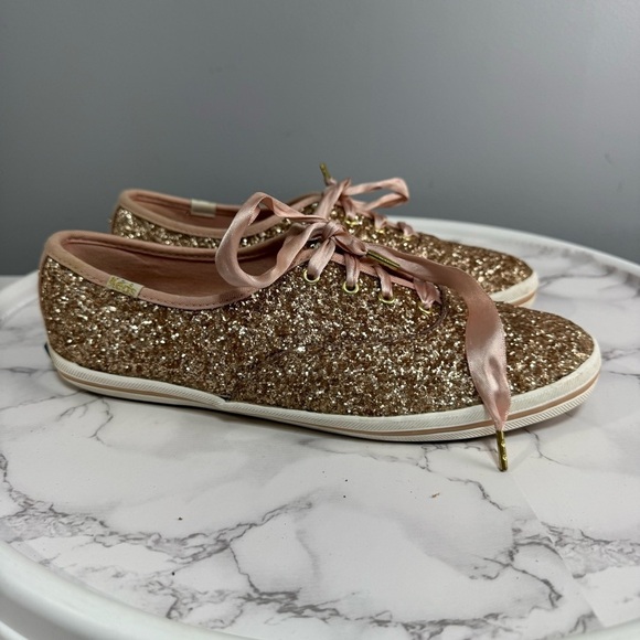Kate Spade X Keds Women’s Sneakers sz 8 Glitter Encrusted N-39 - Picture 7 of 8